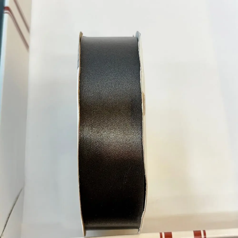 Flora Satin Craft Ribbon Berwick 1-7/16-Inch Wide by 100-Yard Spool Black New